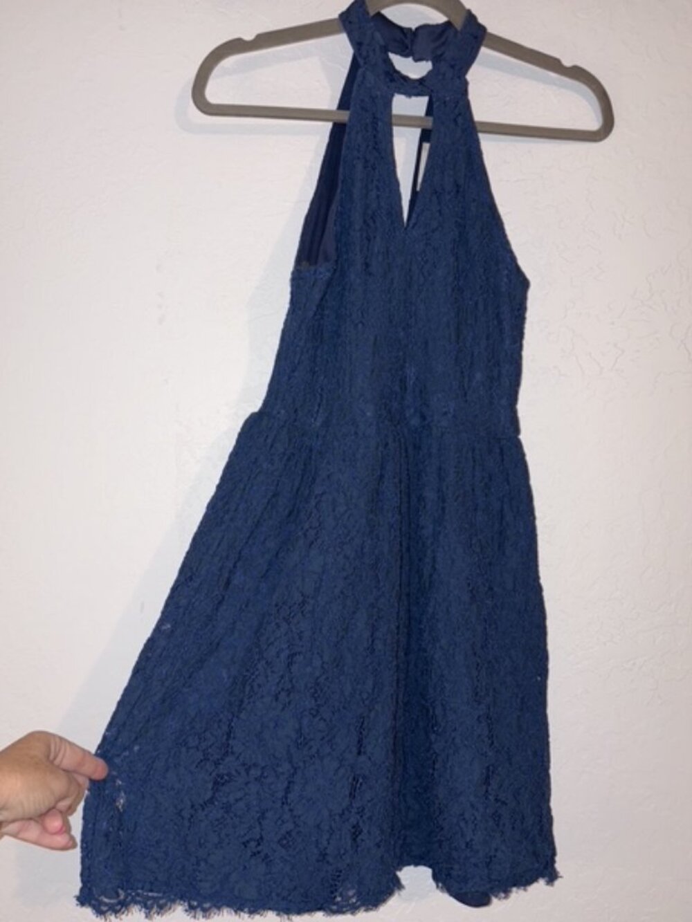 Altar'd State Women's Haltered Size Small Blue Lace Dress